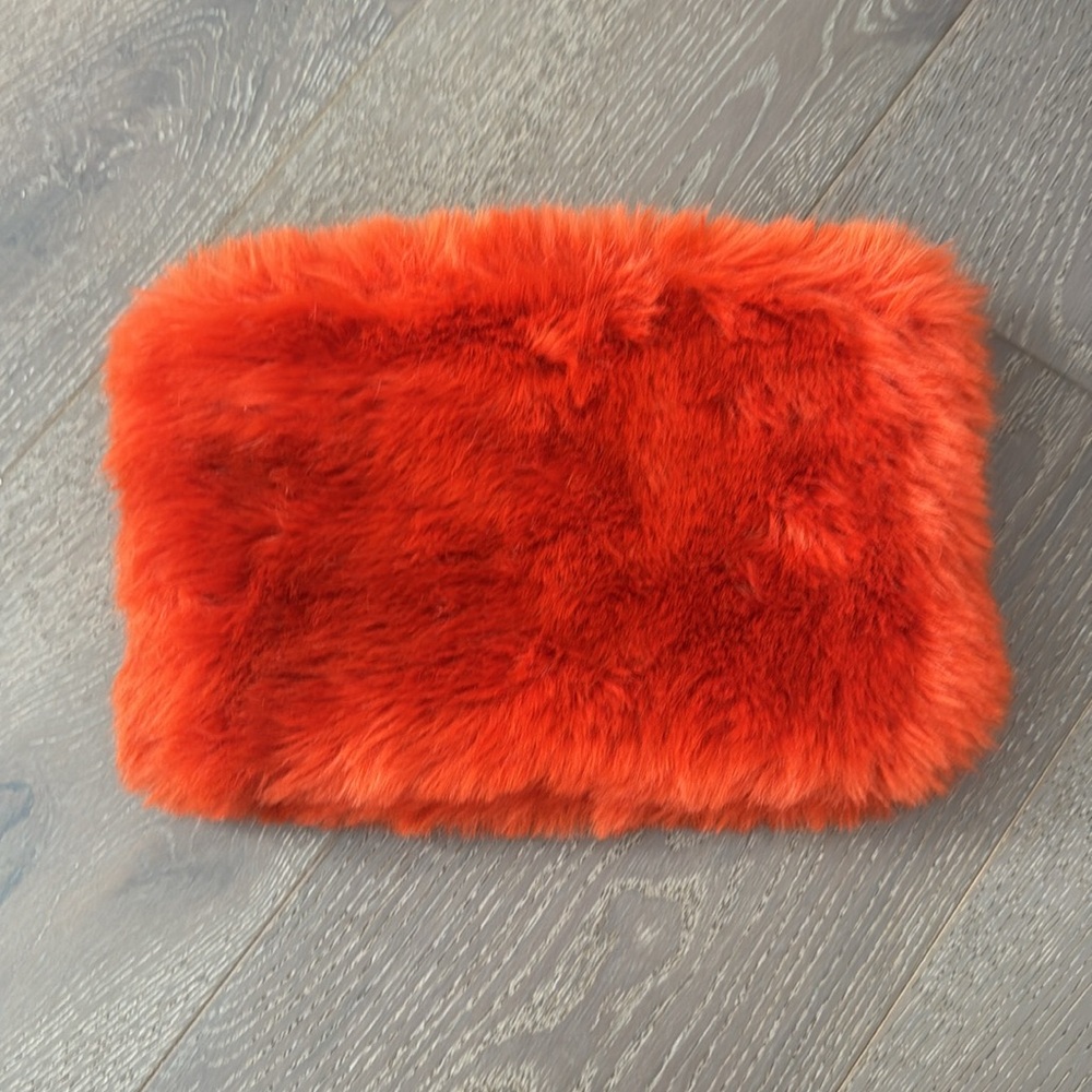 Orange Fluffy Fur Clutch